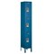 Salsbury Industries Wardrobe Locker, 12" W, 12" D, 78" H, (1) Wide, (3) Openings, Blue 63162BL-A